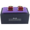 AUSCUFFLINKS 40th Anniversary Ruby Wedding Gift Husband | Cufflinks Gold Edge Red Cuff Links