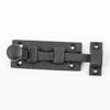 Black Wrought Iron Slide Bolt 3.5" Wide Rustproof Finish Renovators Supply