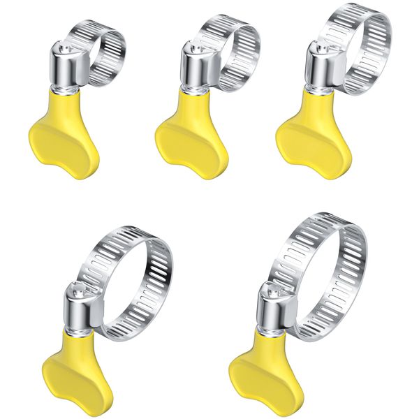 25 PCS Adjustable Handle Hose Clamps,Stainless Steel Pipe Clamps