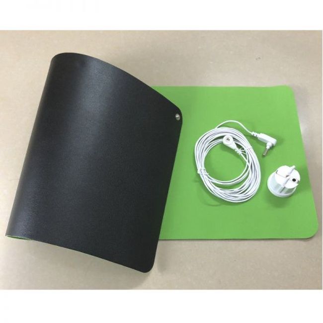 Earthing Pad Grounding Mouse Mat 23*25 cm Earth Desk Conductive Kit EMF Protection 5 Meters Cord, Blue_with AU socket