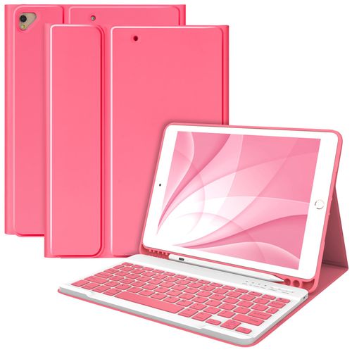 Keyboard Case for iPad 10.2" 9th 8th 7th Generation, with Detachable Bluetooth Keyboard & Pencil Holder, for iPad 10.2 Inch/iPad Air 10.5"(3rd Gen)/iPad Pro 10.5", Auto Sleep/Wake Function- Watermelon