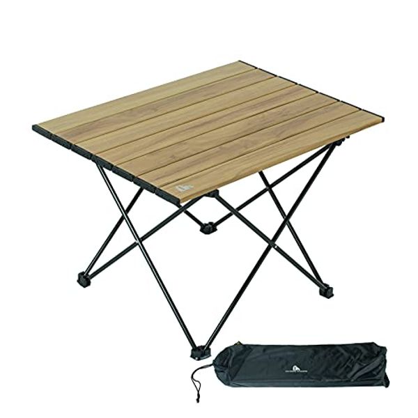 iClimb Ultralight Compact Camping Alu. Folding Table with Carry Bag, Two Size (Nature - L)