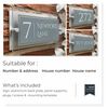 Modern Personalised House Number Plaques Door Sign Rectangle, Mid Grey
