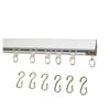 Ceiling Curtain Track Set with Wheeled Carriers and Hooks (6'-White)