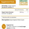 Organic Ceylon Cinnamon Capsules 1200mg - Maximum blood sugar support-120cap