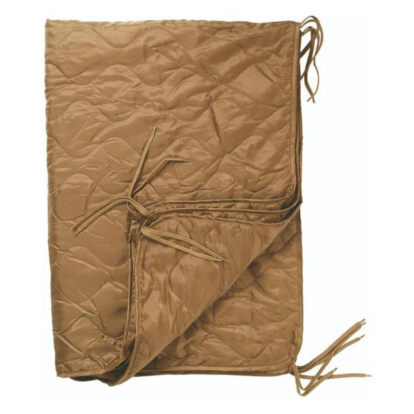 Mil-Tec Ripstop Poncho Liner - Lightweight Portable Durable Polyester Versatile Poncho Liner - Can be Used as Comforter, Blanket, Ground Mat, Sleeping Bag - Carry Bag Included - Coyote