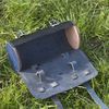 London Craftwork Classic Bicycle Roll Tool Bag Leather BLACK BLUE
