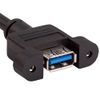 Cable Leader 6ft USB 3.0 Panel-Mount Type A Male to Type A Female Cable