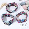 Fashband Boho Headbands Elastic Flower Headband Black Cross Yoga Hair Accessories for Women and Girls (Pack of 3)