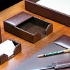 Dacasso A3609 4 x 6 Desktop Memo Holder, Dark Brown