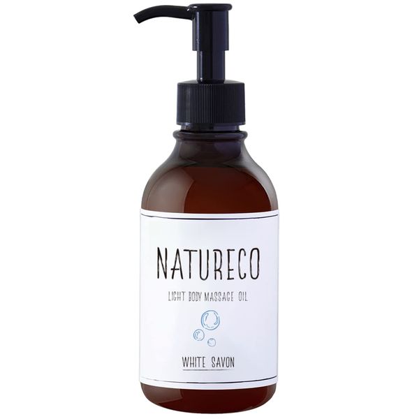 NATURECO Massage Oil, 7.8 fl oz (200 ml), White Sabon, Body Oil, Massage, Organic, Whole Body, Moisturizing, Care, Dry Skin, Aroma, Body Oil, Water Soluble, Made in Japan, Large Capacity