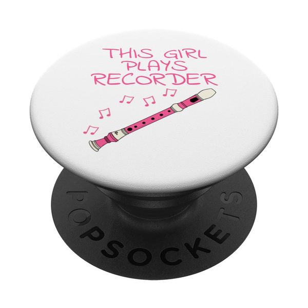 This Girl Plays Recorder, Female Recorderist Woodwind Player PopSockets Adhesive PopGrip