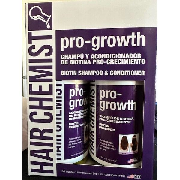 Hair Chemist Biotin Pro-Growth Shampoo & Conditioner Set 33.8oz ea TX