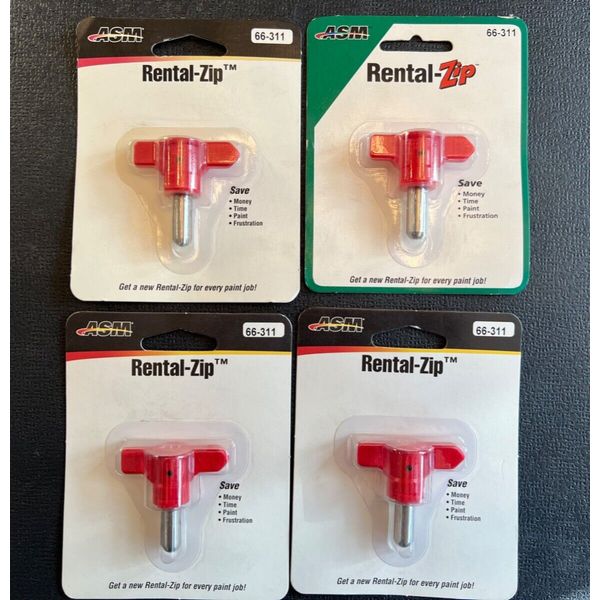 GRACO ASM Reversible Airless Paint Spray Tip Rental-Zip 66 311 Red .011" LOT/4