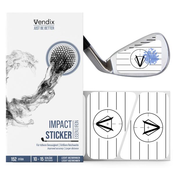 152x Golf Impact Sticker - Wetterfestes Impact Tape für ganzjähriges Training um den Sweet Spot zu treffen (Eisen)