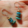 Blue Apatite & Tiger Eye Sterling Silver Drop Earrings