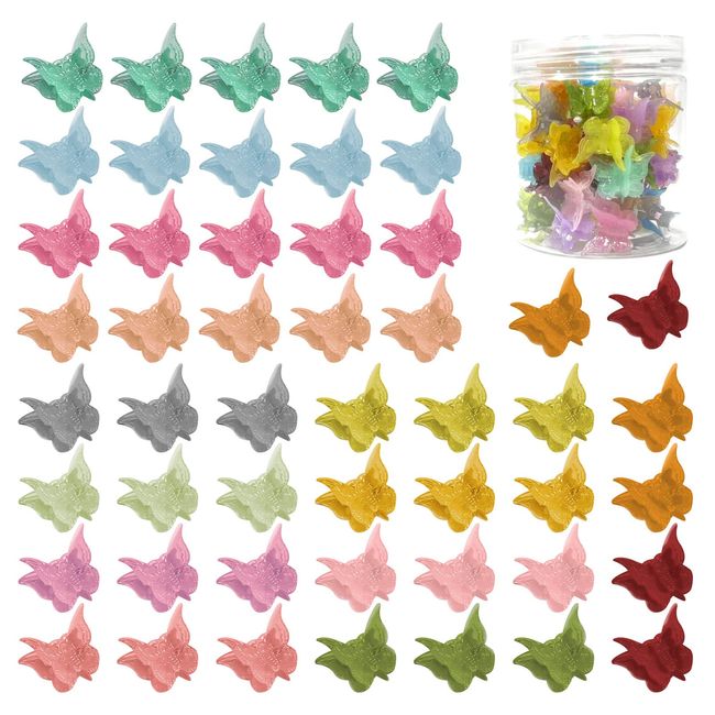 XINGNIAO 50 Stück Schmetterlings-Haarspangen, Mini-Haarspangen, kleine Haarkrallen-Clips, Pastell-Haarspangen, niedliche Mini-Haarschmuck-Clips für Frauen und Mädchen (set3#)