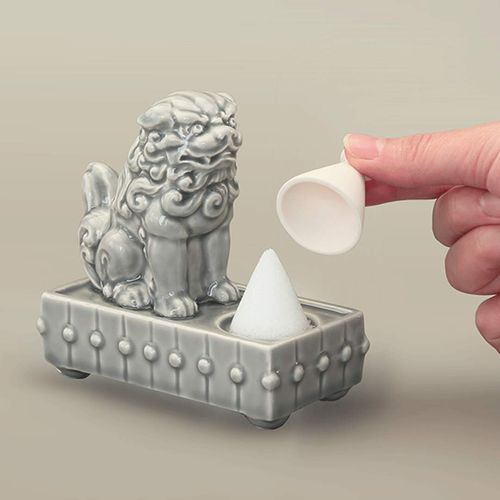 Cyprus Komainu Salt Set, Molded, Cone Guinu, Made in Japan, Entrance, Apartment, Good Luck, Cleaning, Feng Shui