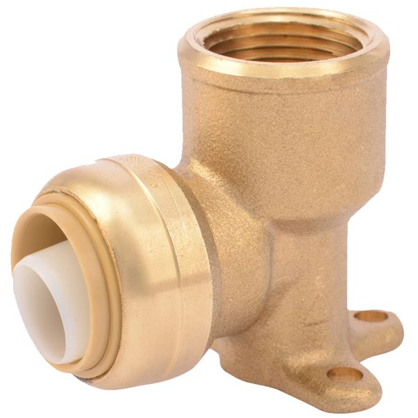 SharkBite 3/4 Inch x 3/4 Inch Drop Ear Elbow, FNPT, Push to Connect Brass Plumbing Fitting, PEX Pipe, Copper, CPVC, PE-RT, HDPE, U340LFA