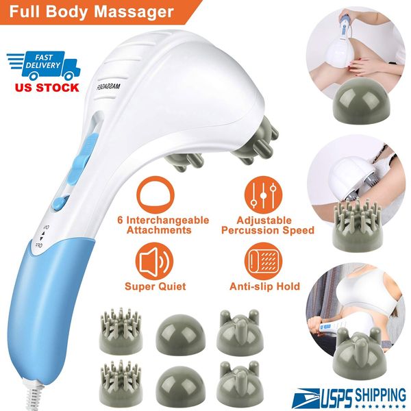 Handheld Full Body Electric Massager Wand Back Neck Relax Percussion Vibrating