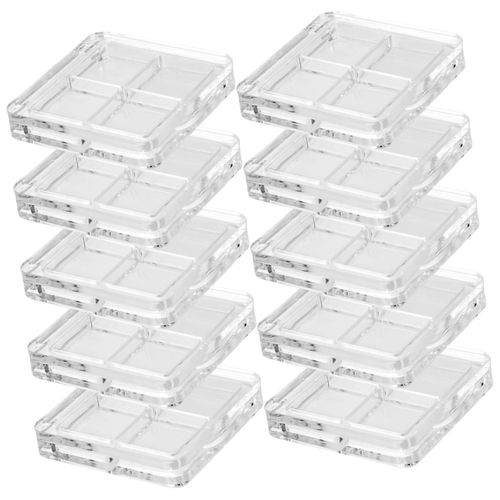 Mikinona 10pcs Boxes Eye Shadow Box Eyeshadow Sample Container Clear Eyeshadow Pigment Tray Samples Clear Makeup Case Blush Powder Magnetic Makeup Empty Cosmetic Storage Box