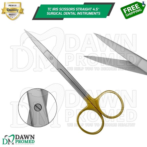 Premium German TC Iris Scissors 4.5" Straight Surgical Dental Instruments