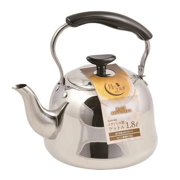 Pearl Metal HB-2862 Moon Rabbit Stainless Steel Kettle, 0.4 gal (1.8 L)