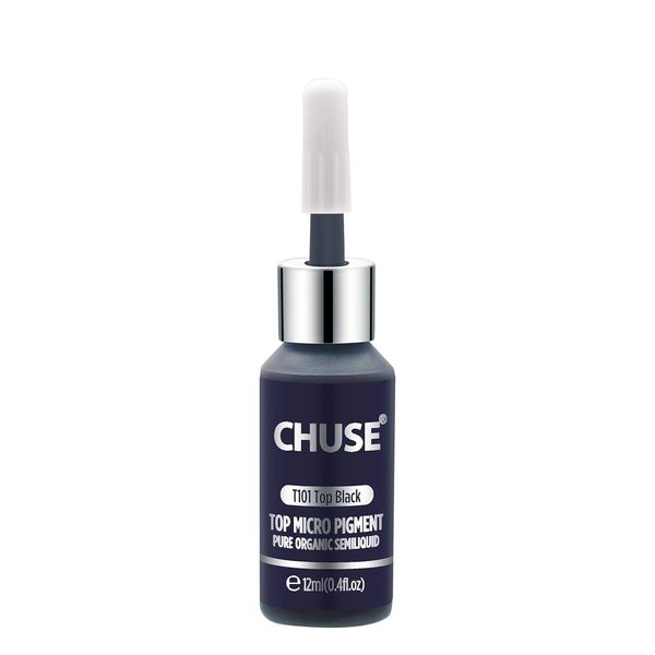 CHUSE T101 Top Schwarz Microblading Micro Pigment Permanent Make-up Tattoo Ink Kosmetische Farbe Bestanden SGS, DermaTest 12 ml (0,4fl.oz)