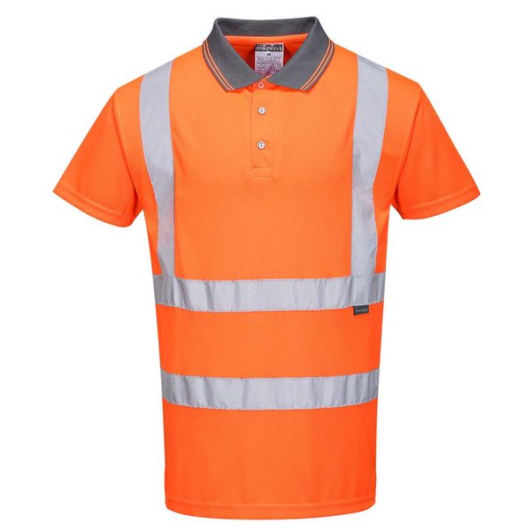 Portwest WARNSCHUTZ KURZARM POLO SHIRT, RIS, Größe: 4XL, Farbe: Orange, RT22ORR4XL