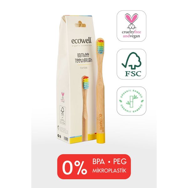 Bambu Çocuk Diş Fırçası, Yumuşak, Doğal, BPA İçermez, Vegan & Cruelty Free