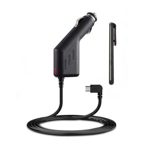 Ramtech DC 12V 2A Universal Car Charger Power Adapter Cable Cord for GPS + Bonus Stylus Pen, Compatible with Nuvi 270 275 275T 285 285WT 295W, CHMNA