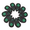 Golf Iron Cover Set Four Leaf Clover Golf Head Protector Cover (Black)