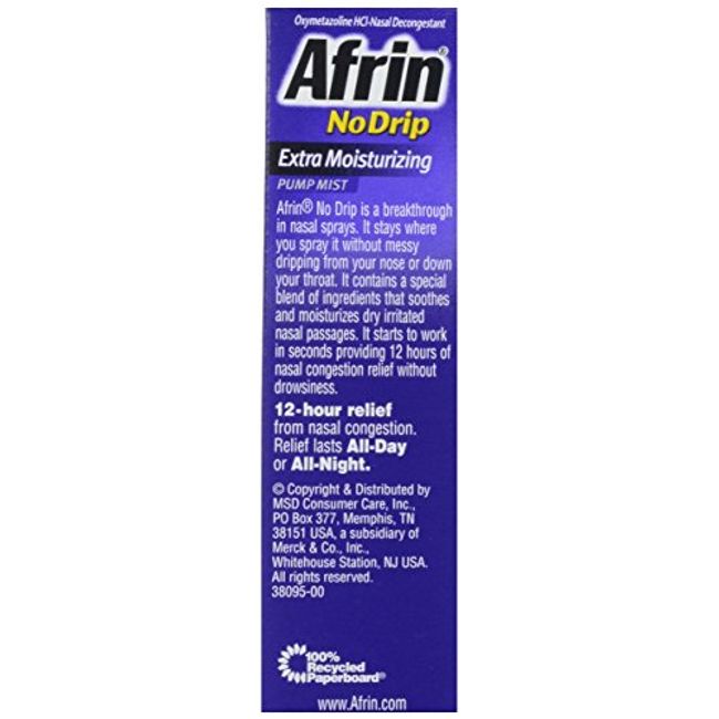 Afrin Nasal Decongestant, Extra Moisturizing, Pump Mist - 0.5 fl oz