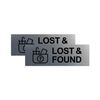 Basic Lost And Found Sign (Brushed Silver) - Small 2 Pack
