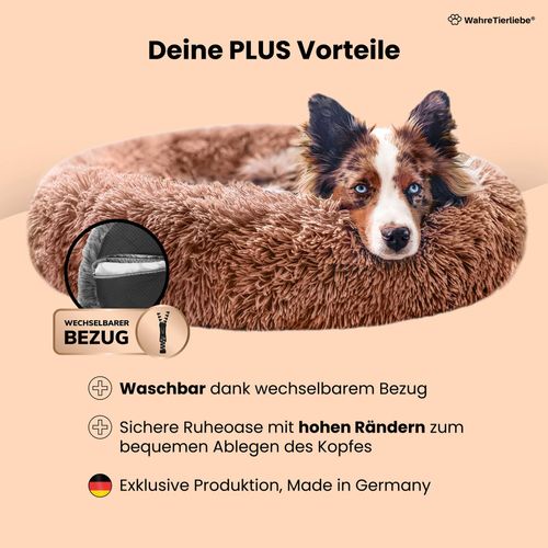 Wolke 7 Dog Bed — The Original — Washable (XL, 120 cm, Dark Grey) Dog Cushion, Dog Basket, Fluffy Dog Bed for Large, Medium and Small Dogs