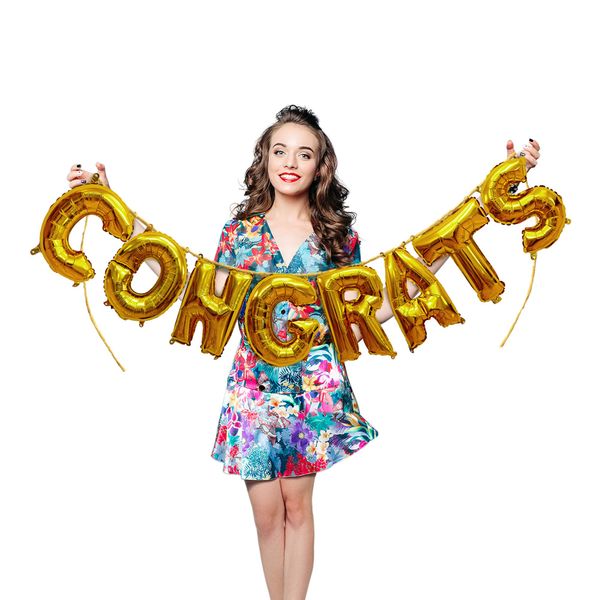 Treasures Gifted Gold Congrats Balloons - Graduation Decorations Class of 2023 - Congratulations Banner - Gold Graduation Banner 2023, Graduation Balloons 2023 - Gold Graduation 2023 Balloons