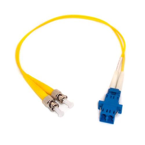 1ft Fiber Optic Adapter Cable LC (Female) to ST (Male) Singlemode 9/125 Duplex