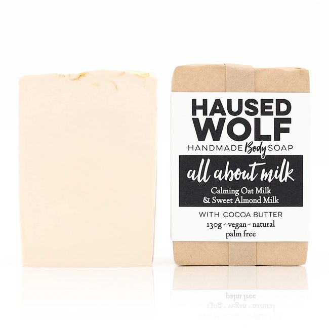 Haused Wolf Duschseife - 130 g - vegan - handmade in Germany - palmölfrei (All about Milk)