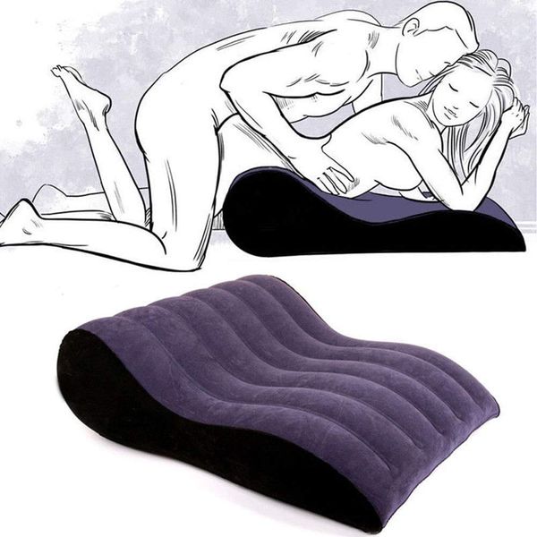 Inflatable Wave Pillow Multifunctional Positioning Cushion Ramp Body Pillow Portable PVC Travel Pillow for Couples Deeper Position Support Pillow