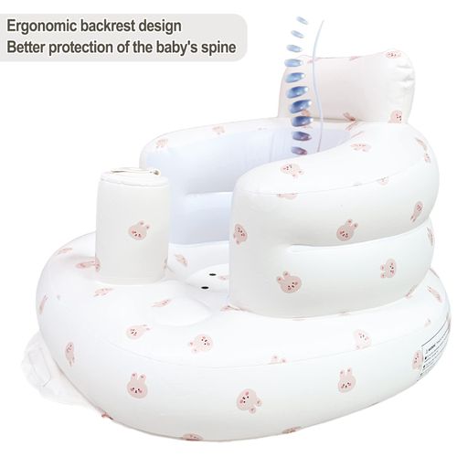 Inflatable Baby Chair, AirSwim Baby Inflatable Seat for Babies 3 Months and Up Summer Inflatable Baby Seat for Sitting Up, Blow Up Baby Floor Seat with Built in Air Pump, Rabbit