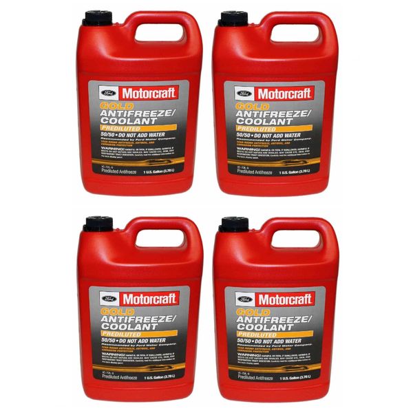 4x Engine Coolant Antifreeze MOTORCRAFT VC-7DIL-B GOLD PREDILUTED ANTIFREEZE