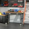 Bamboo Wood Countertop Garage Tool Center with Compartment 3 Drawers
