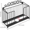 MyGift Scrollwork Black Metal Wall Mounted or Tabletop Folded Paper Towel Rack