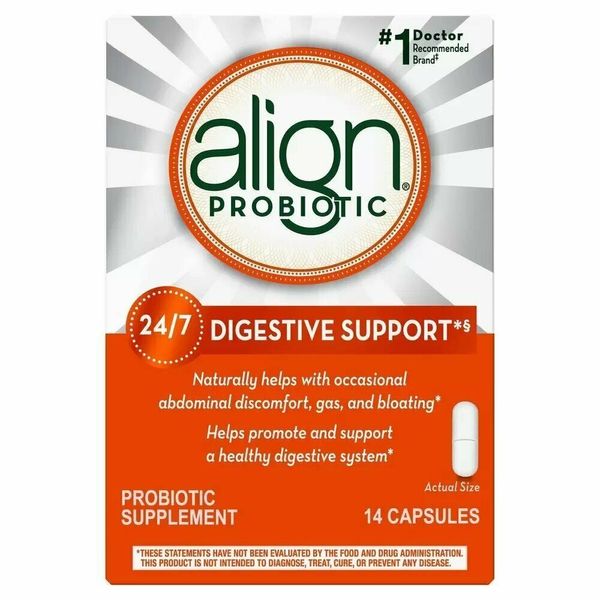 Align Probiotic Supplement Digestive Support Gas Bloating Relief Capsules 14ct