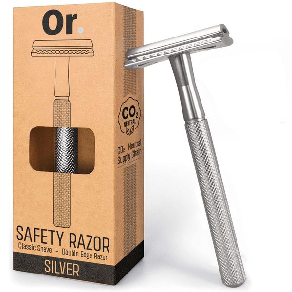 OR Double Edge Safety Razor for Men and Women, Premium Stainless Steel Safety Razor for Women & Men, Metal Reusable Razor, Zero Waste Traditional Manual Razor for Perfect Shave