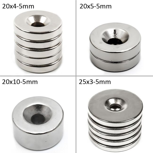 Small Countersunk Round NdFeB Neodymium Magnet 1p 35x10