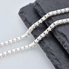 Treasure Bay Men's, Women's Solid 925 Silver Box Chain Necklace Length (42cm)
