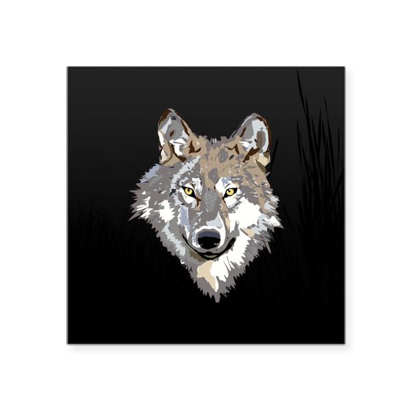 CafePress Lone Wolf Sticker Square Bumper Sticker Car Decal