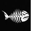 Fishbone Vinyl Car Window Decal Sticker White