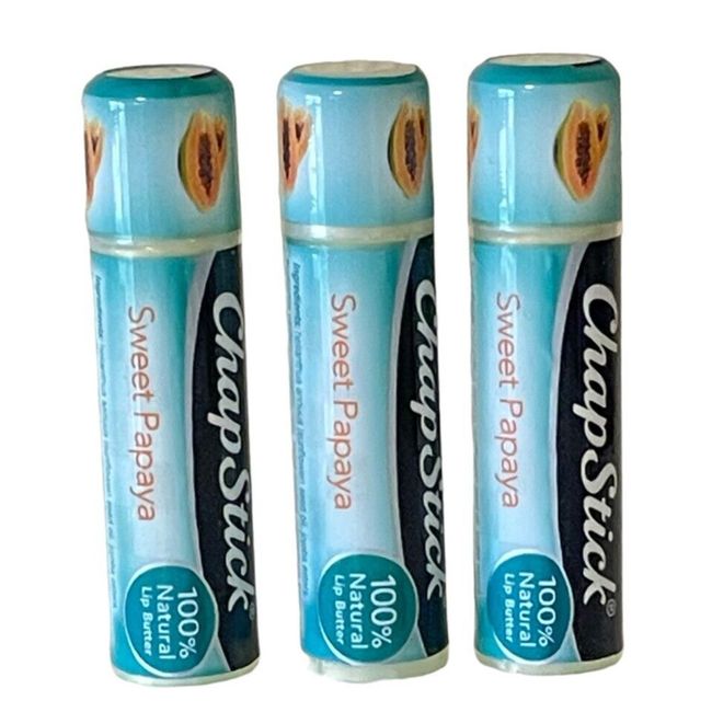 ChapStick ~ Sweet Papaya ~ Lot of 3 Tubes ~ New, Sealed